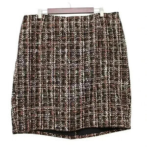 NWT Talbots Tweed Skirt Size 18 Petite Plaid Wool Blend Career Business Casual